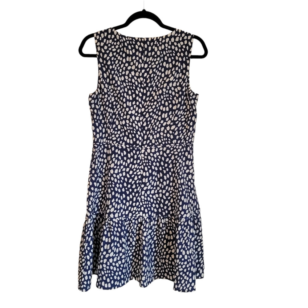 Vineyard Vines Blue Painted Dots Tiered Ruffle Sleeveless Mini Dress, Size 6 - Picture 3 of 8